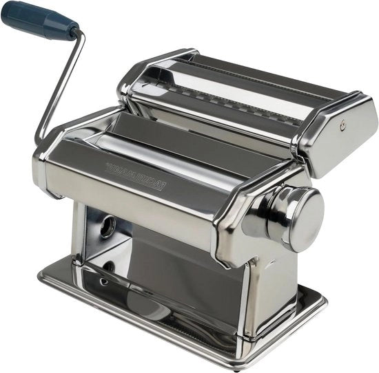 Macchina per la Pasta Riciclabile - 195 x 16 x 17 cm - Preparazione Facile - Supporto per la Fissazione al Piano di Lavoro - Argento Blu - 1 pezzo