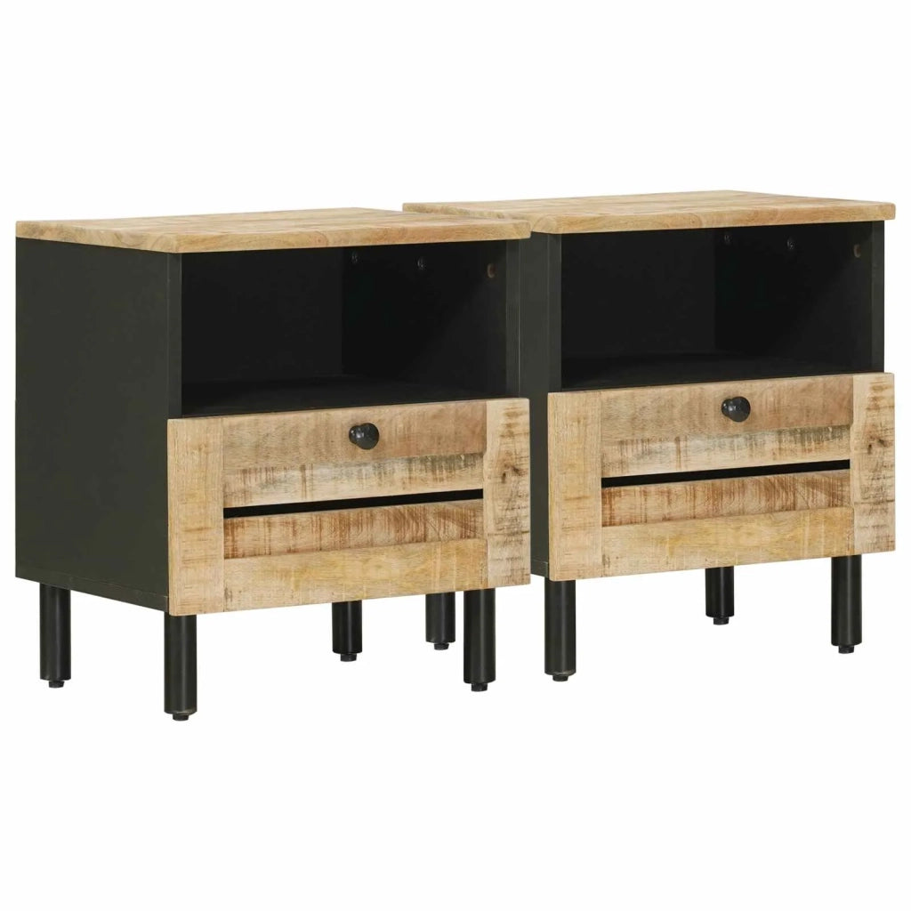 Comodino 2 pcs Marrone 40 x 33 x 46 cm Legno di mango massello 4018851