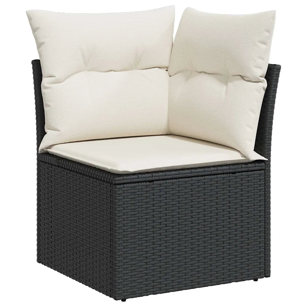 Set Divani da Giardino 5 pz con Cuscini in Polyrattan Nero 3326627