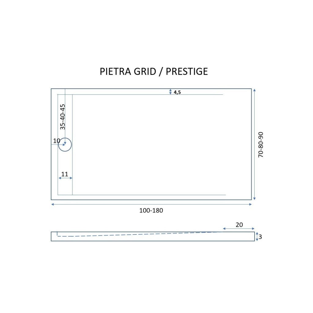 Piatto doccia in marmoresina crema effetto pietra cemento relax, misura 70x120
