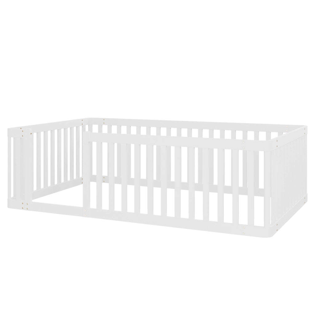Letto 90x200 cm con recinto in legno di pino bianco