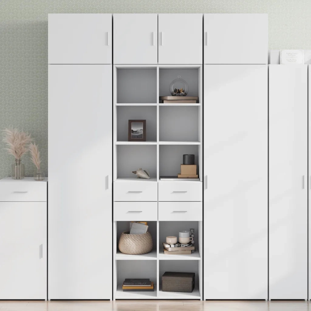 Credenza | Madia | Buffet da pranzo | Armadio da pranzo Bianca 70x42,5x185 cm in Legno Multistrato