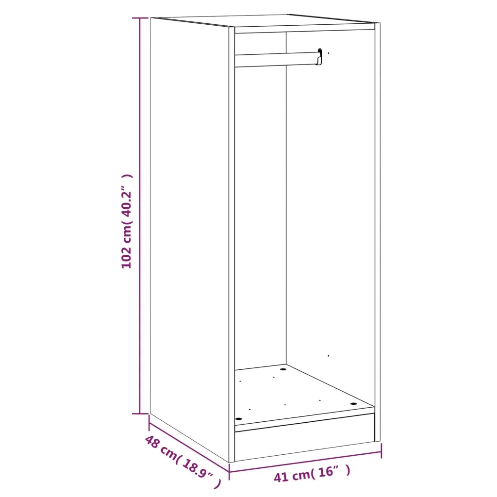 Armadio Grigio Cemento 48x41x102 cm in Legno Multistrato CFW5519391