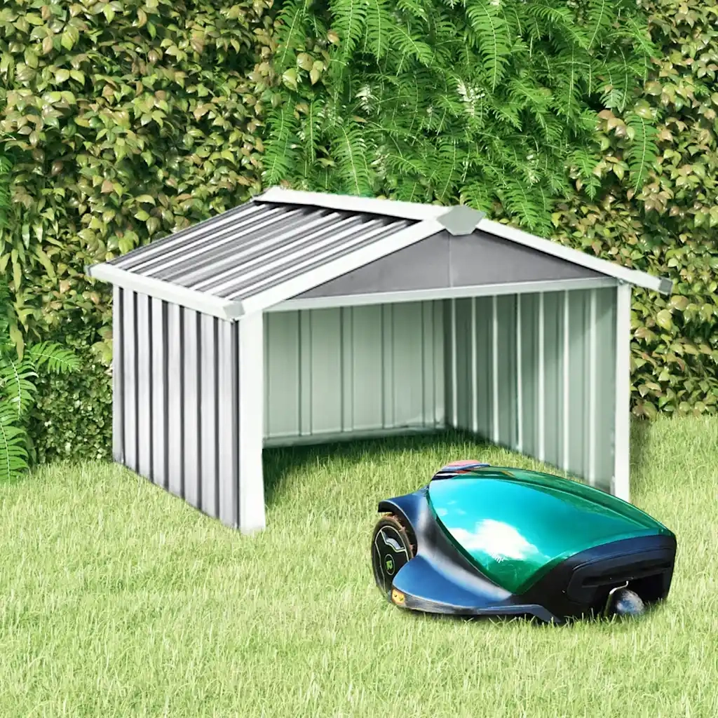 Capanno per Robot Tosaerba 92x97x63 cm Acciaio Zincato Grigio 150908