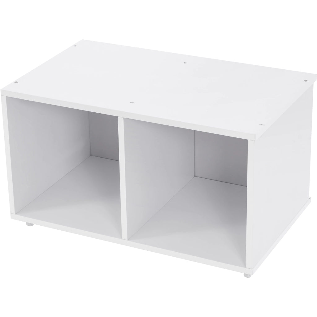 Letto a casetta 90 × 200 cm con cassetti e vani portaoggetti in legno bianco con scala e barriera anticaduta