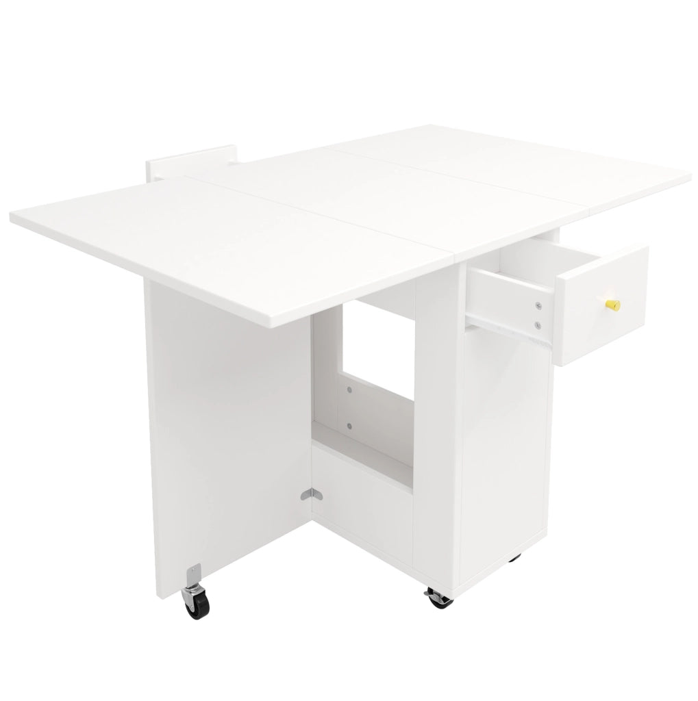 Set mobile cucina con tavolo da pranzo pieghevole 120x75 cm bianco HAVRYA