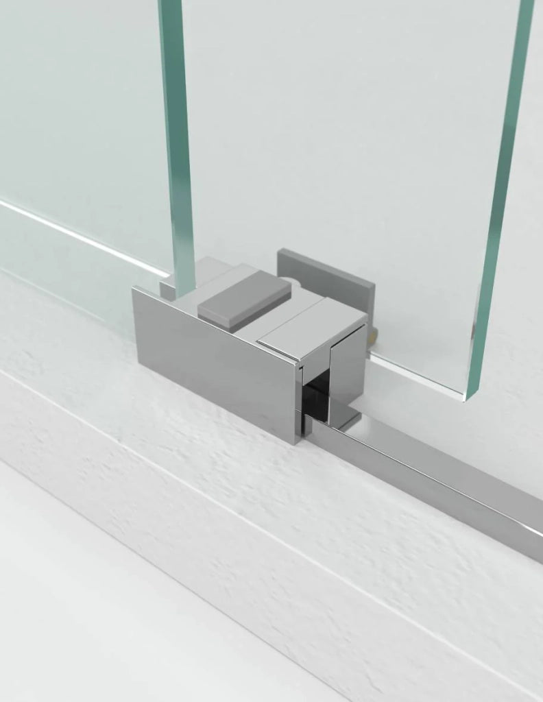 Box doccia THALASSA (BASIC) 1+1 con lato fisso laterale 140x100 cm Cromo vetro serigrafato
