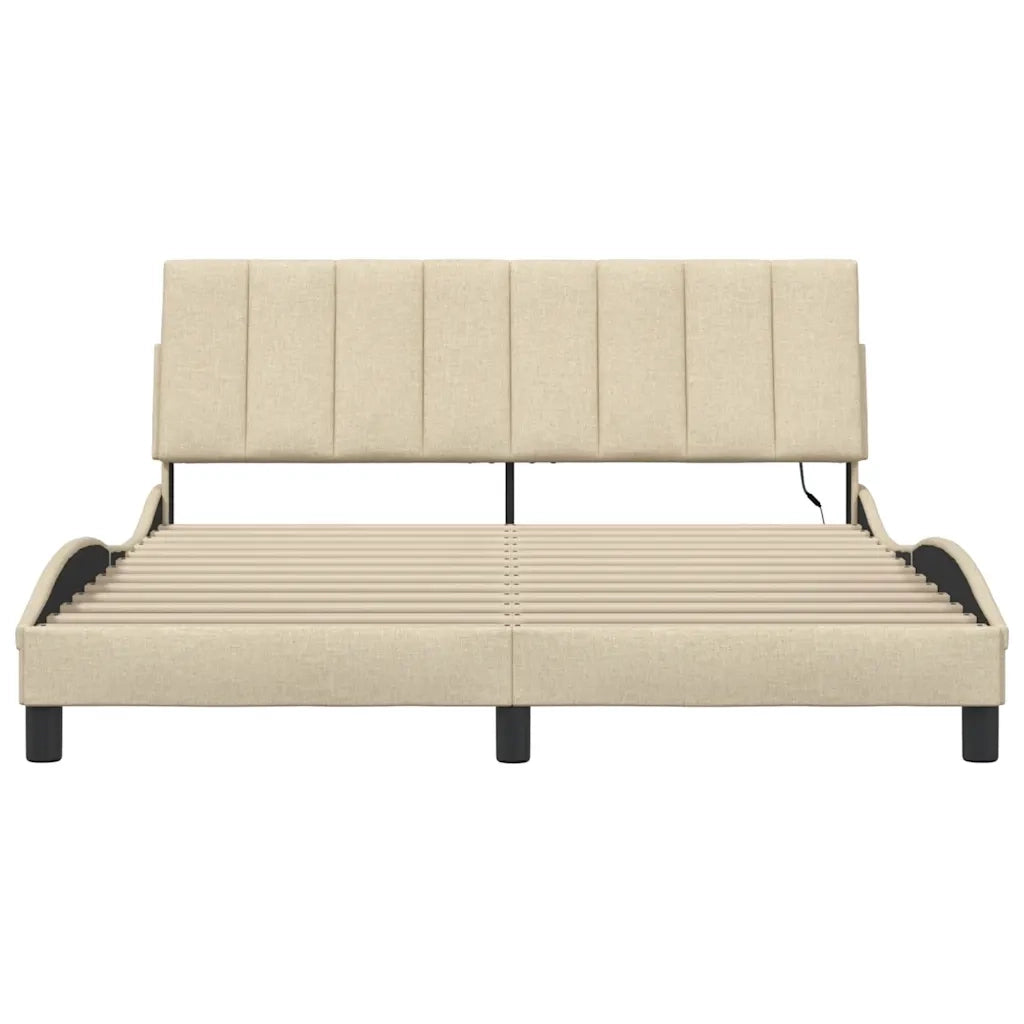 Giroletto senza Materasso-Struttura Letto Hanko Crema 160x200 cm in Tessuto 718204