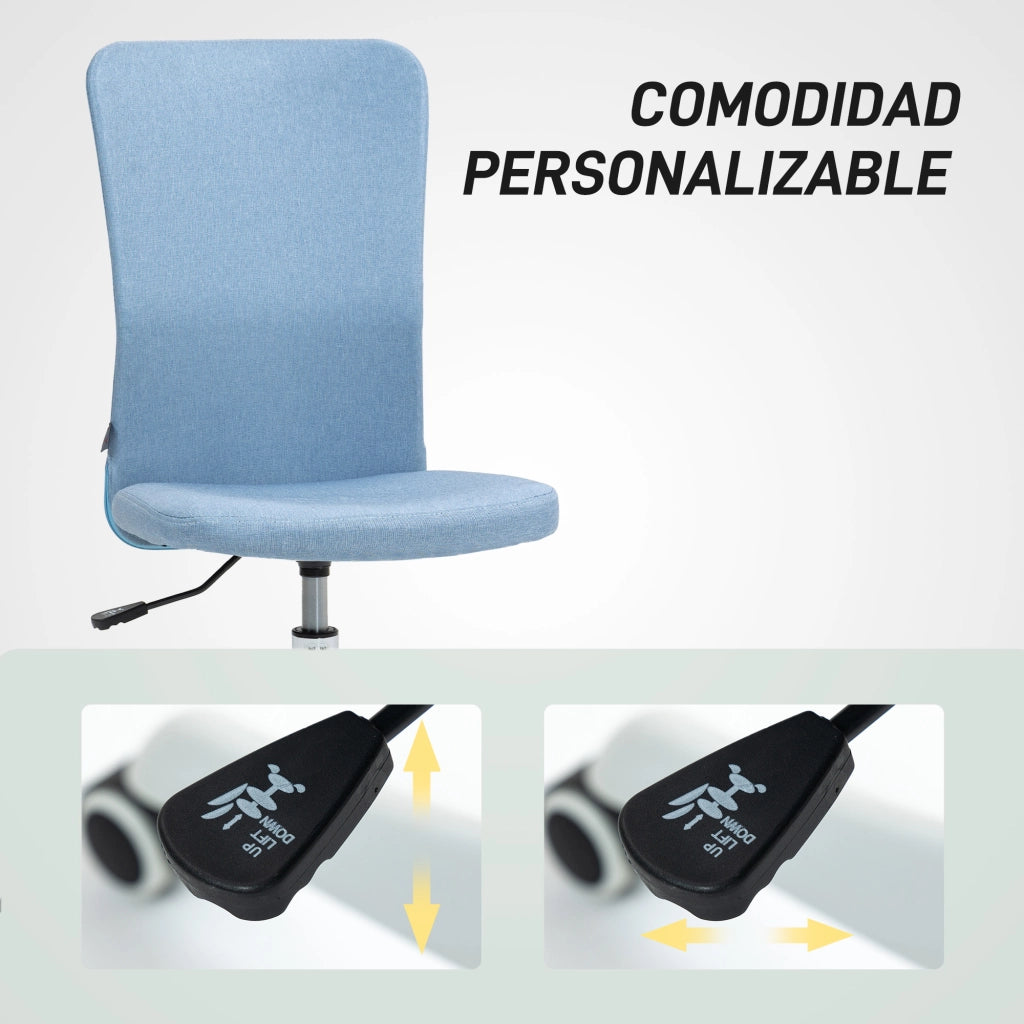 Sedia da ufficio con rotelle e altezza regolabile ¨C Minimal ¨C 53x43x85-93 cm blu