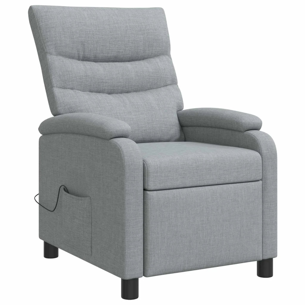 Poltrona Massaggiante Grigio Chiaro Tessuto 42034909