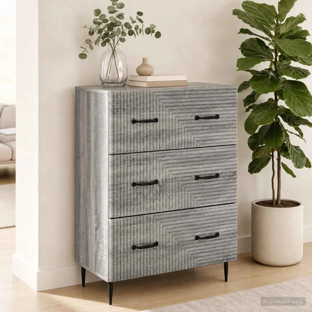 Mobile con Cassetti Sonoma grigio 66 x 34,5 x 89,5 cm 894841