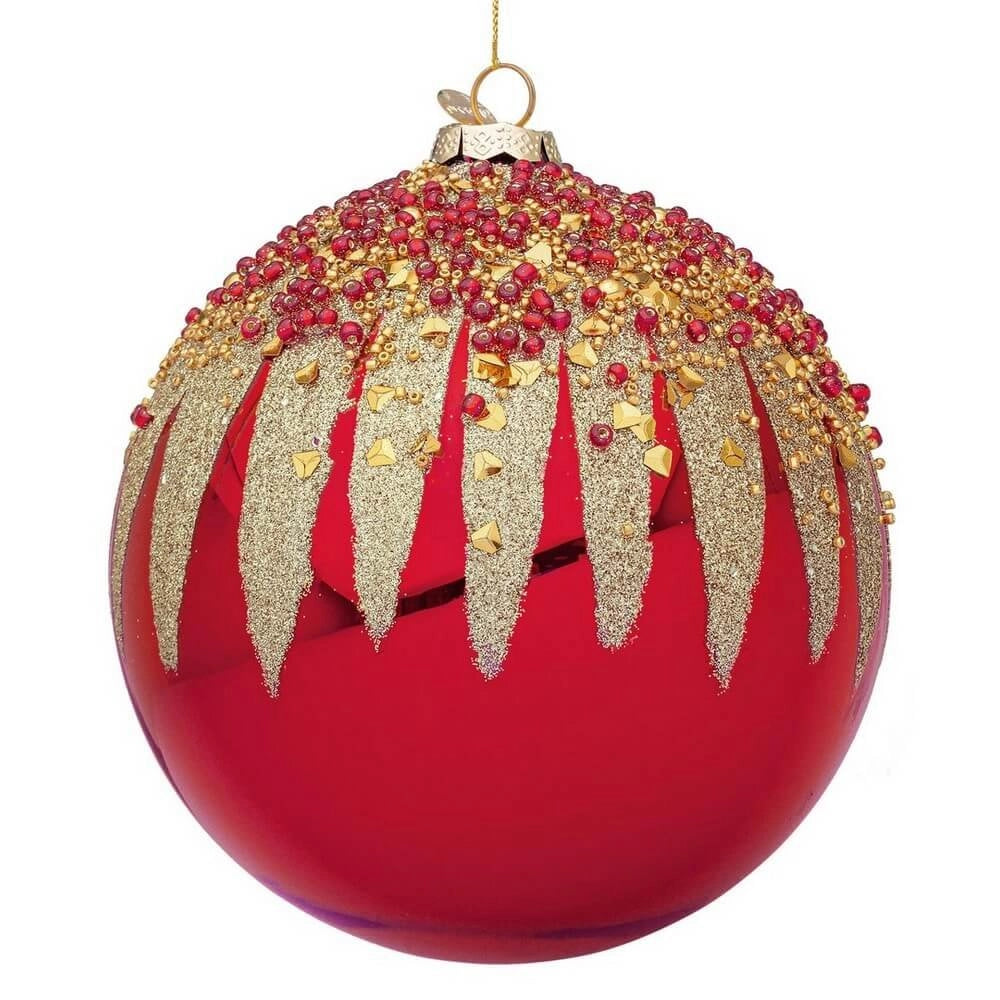 Sfera vetro Firework rosso rosso-verde D150