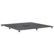 Base moderna per ombrellone quadrato da giardino esterno 100 x 100 x 4 cm con piedini regolabili in acciaio grigio scuro 02_0056198