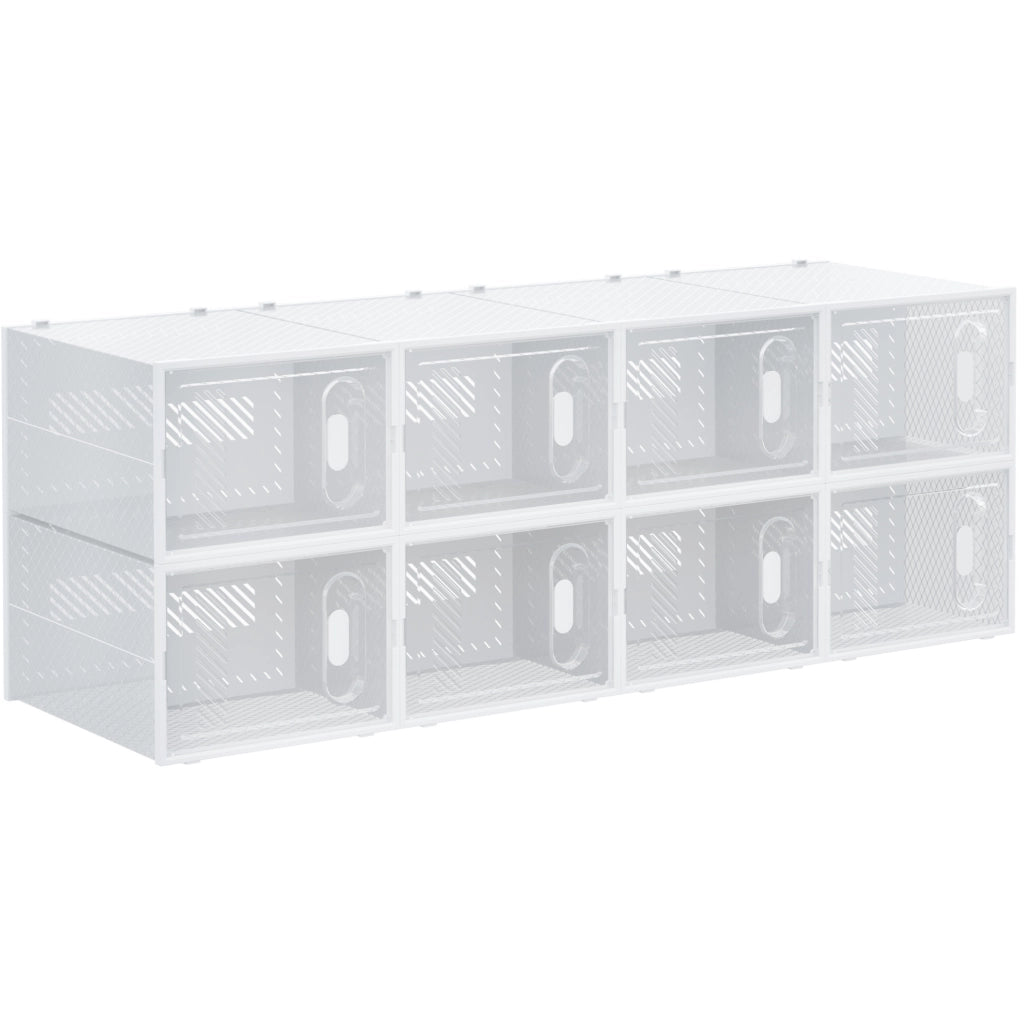 Set di 8 scatole portascape impilabili trasparenti