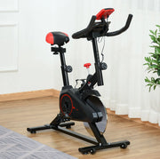 Cyclette 85x46x114 cm nera in acciaio, resistenza regolabile e display LCD