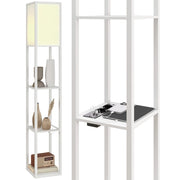 Lampada da Terra con Ripiani e USB ¨C zephmum ¨C Bianco
