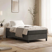 Box Spring Bed Frame, Dark Grey, 90x190 Cm, Velvet