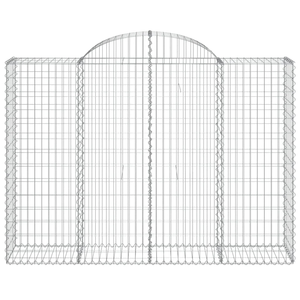 Set di 2 gabbioni ad arco per recinzione gabbia o muro di contenimento 200 x 50 x 140/160 cm ferro zincato argento 02_0041349