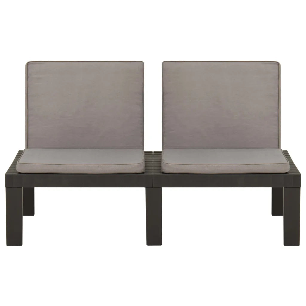 Set Divani da Giardino con Cuscini 4 pz in Plastica Grigio
