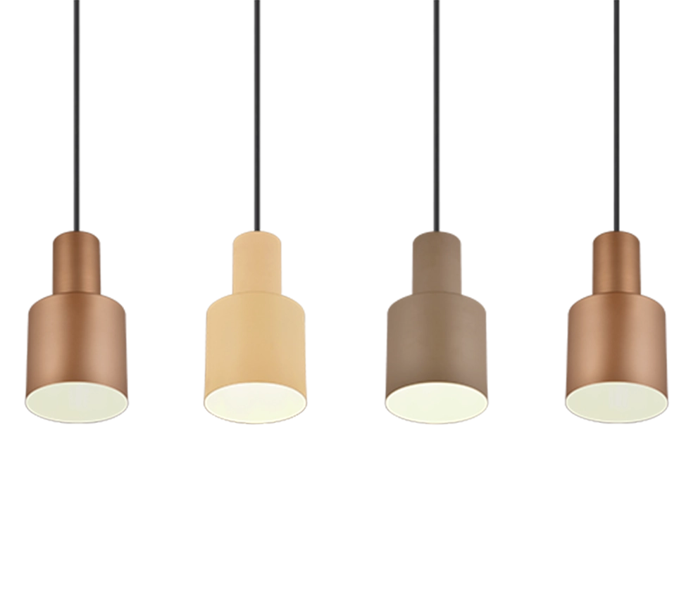 Lampada a sospensione 4 diffusori, metallo, multicolor, 87x150x12 cm, Agudo