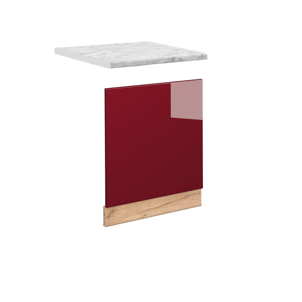 Pannello frontale Fame-Line Bordeaux lucido/Rovere dorato 60 cm, PL Marmo Vicco