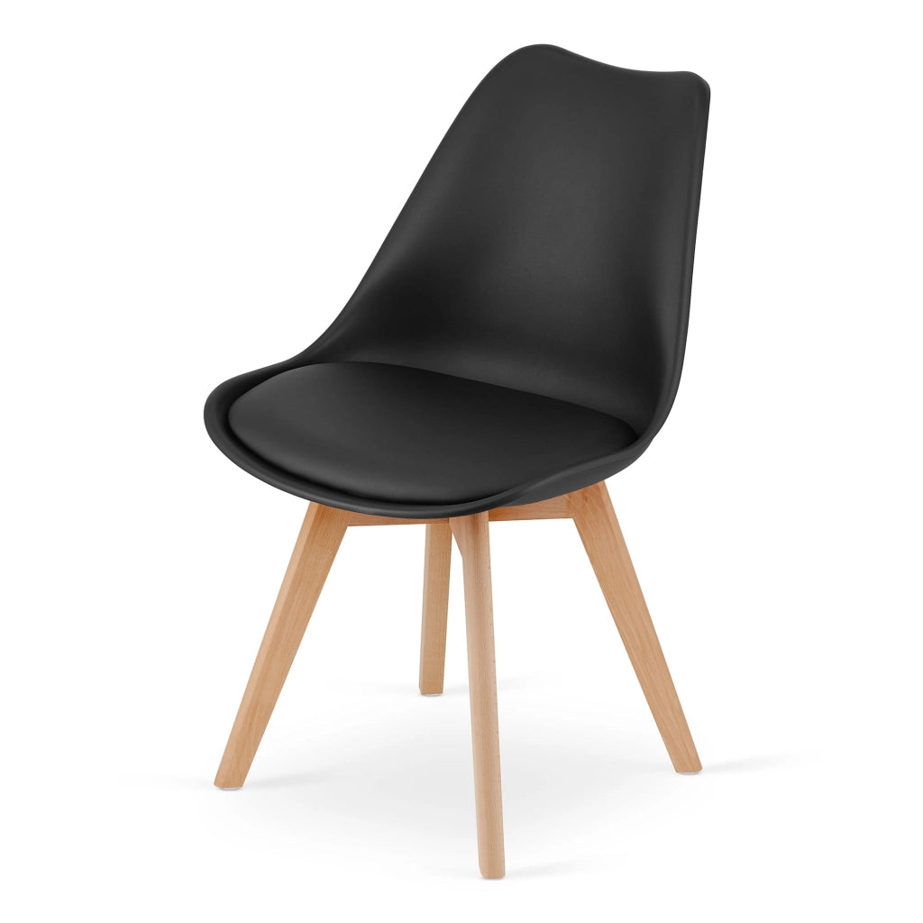 Sedia VALORA RIXK - Sedia ergonomica da pranzo nera x2