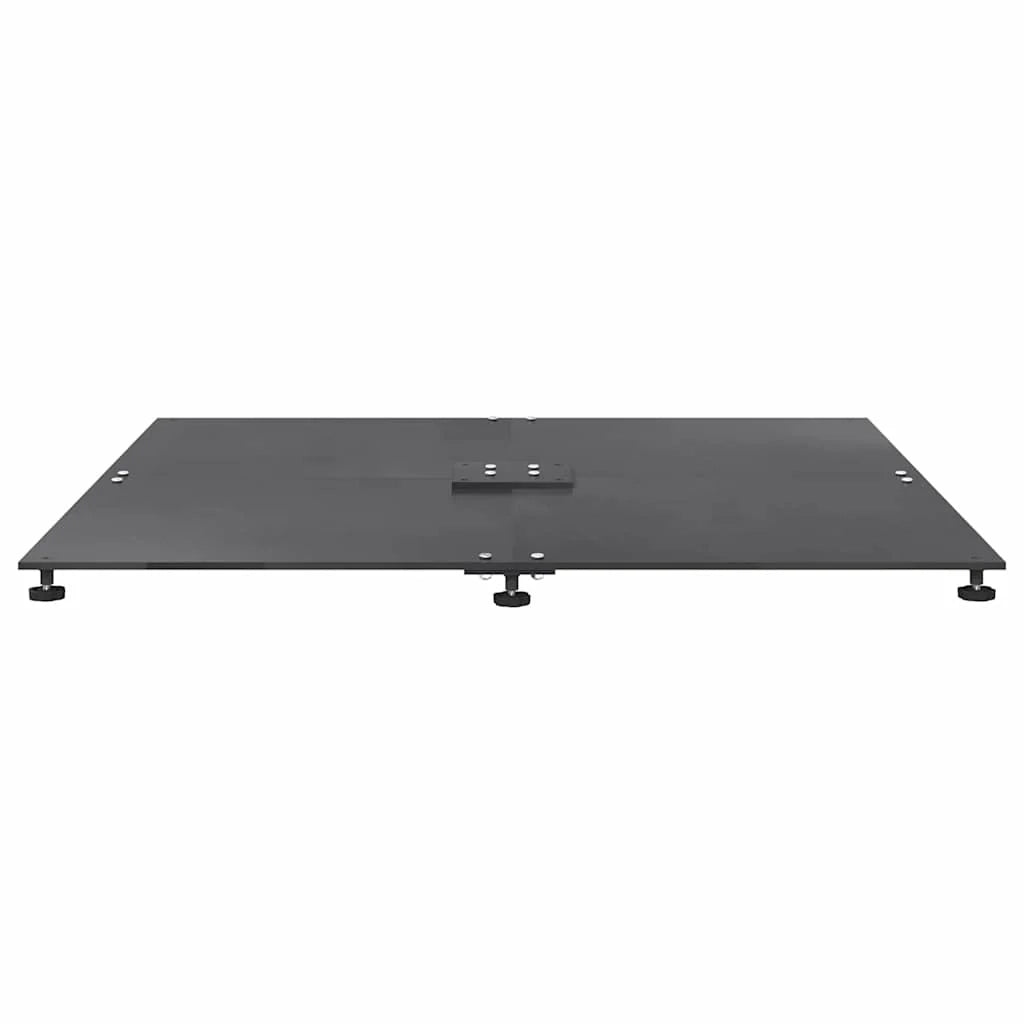 Base moderna per ombrellone quadrato da giardino esterno 100 x 100 x 4 cm con piedini regolabili in acciaio grigio scuro 02_0056198