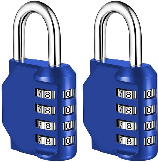 Combinazione di serrature per porte e cancelli, resistenti al tempo, per porte, cancelli, garage e cancelli di sottoterra, con 2 pezzi in blu