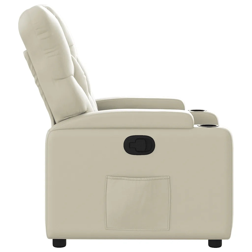 Poltrona | Sedia Relax Reclinabile Crema in Similpelle