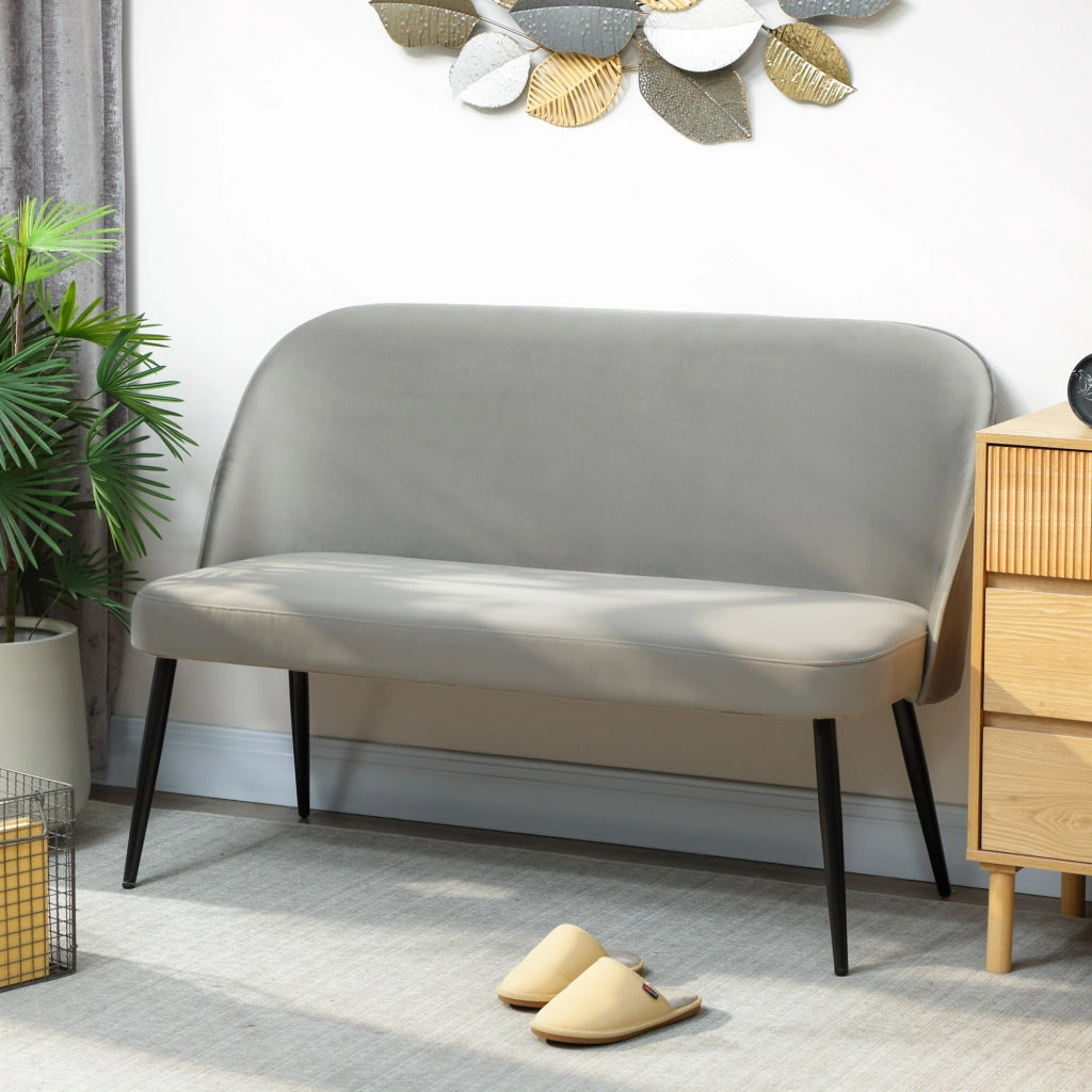 Divano 2 posti ¨C Minimal ¨C tessuto grigio, metallo e legno