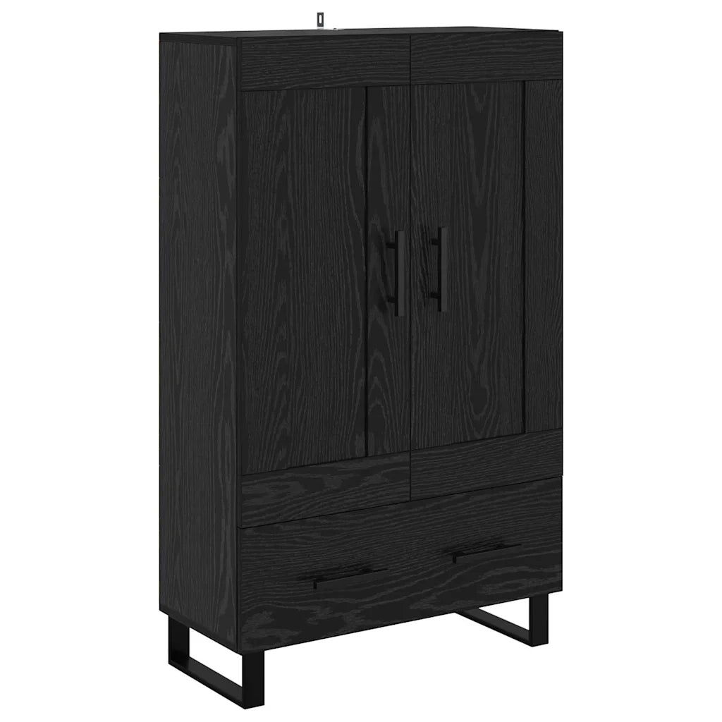 Credenza | Madia | Buffet da pranzo | Armadio da pranzo Rovere Nero 69,5 x 31 x 115 cm Legno multistrato