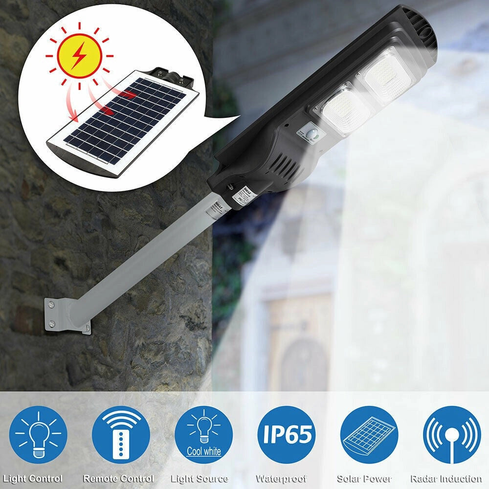 Trade Shop - Lampione Stradale Faro Led 60w Solare Luce Esterno Sensore Movimento Telecomando -