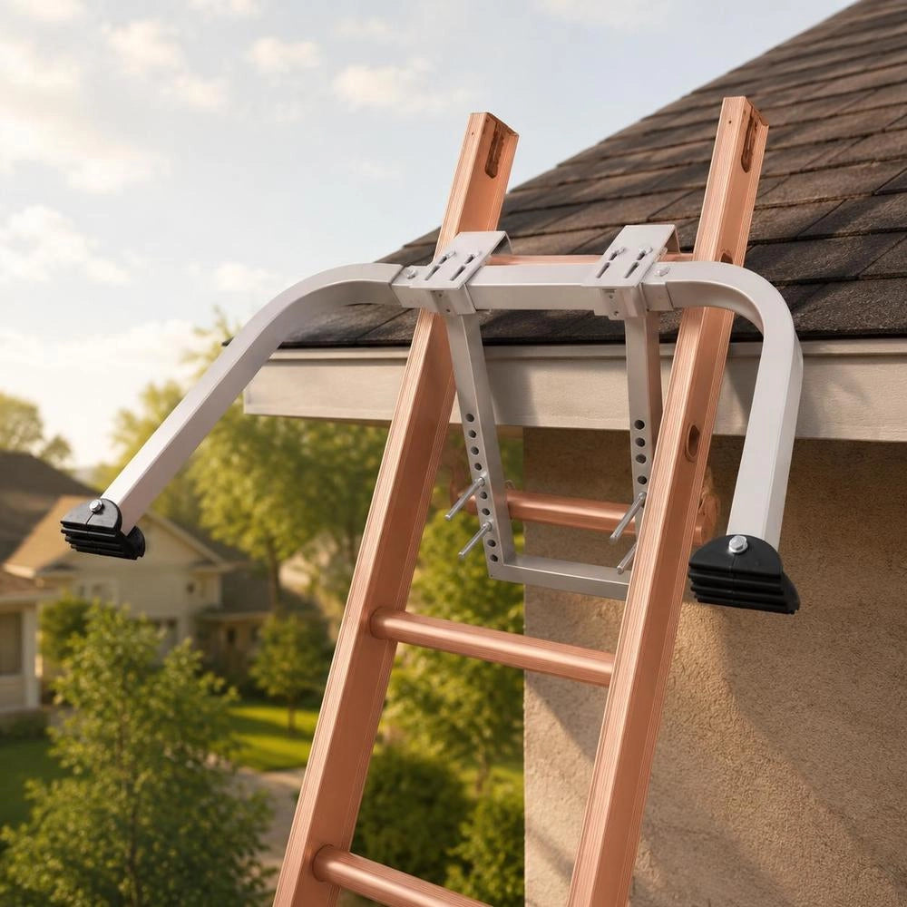 Ladder Stabilizer 150 Kg, Steel Ladder Roof Hook, Ladder Stabilizer With Wing Span/wall Extension Accessory, Wall Ladder Spacer, Stable Ladder Spacer Arms For Gutters