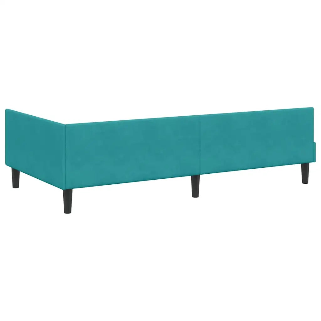 Struttura Letto Angolare con Materasso 2 pz-Giroletto con materasso Turchese Velluto 315365