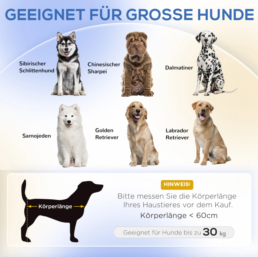 Divano per cani rialzato con cuscino, grigio