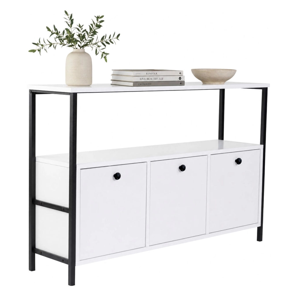 Madia Noda, Credenza 2 Ripiani, 120x30x77h cm Bianco