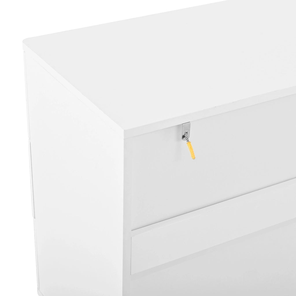 CREDENZA 6 Cassetti 120x40x75 cm Bianca in MDF e pannello truciolare