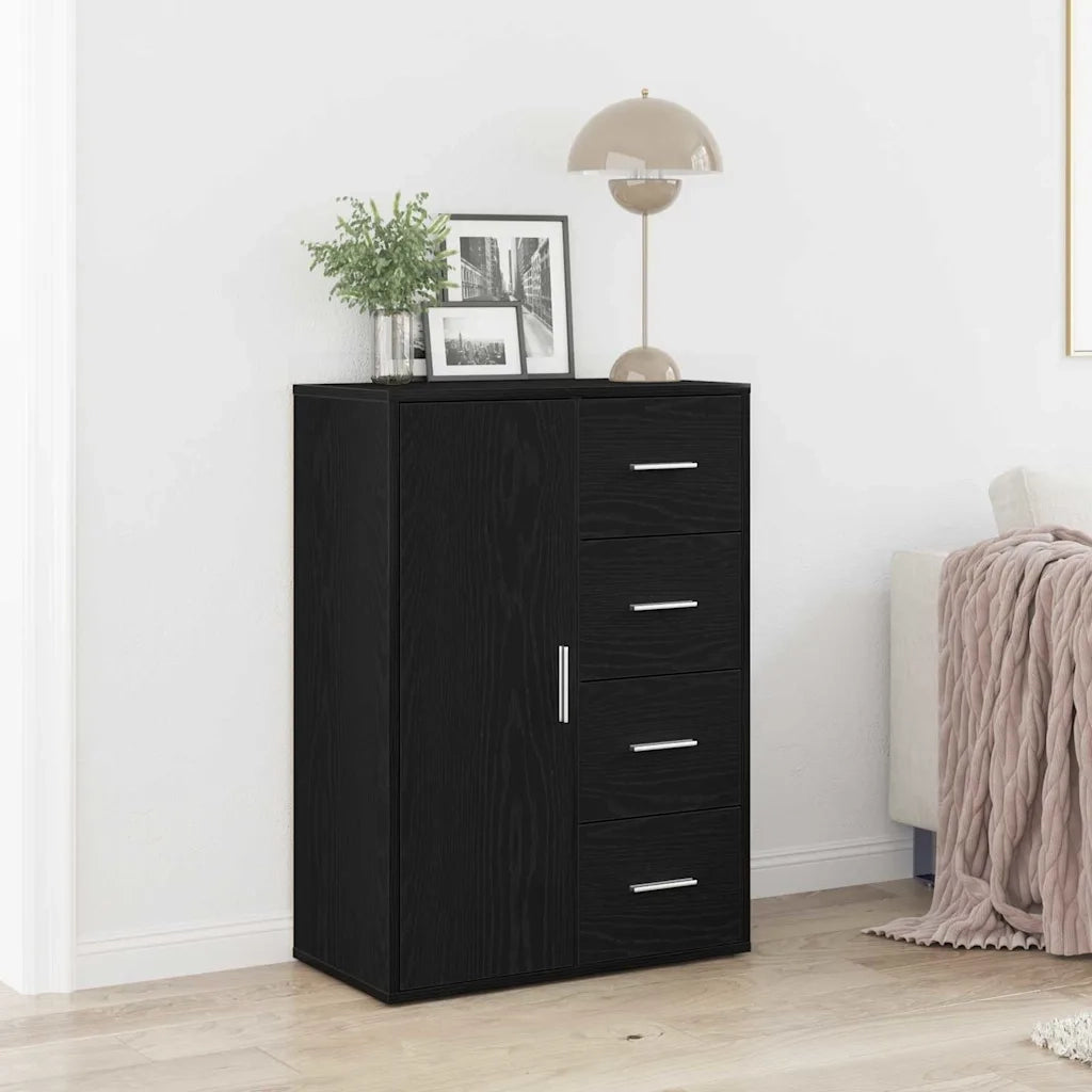Credenza | Madia | Buffet da pranzo | Armadio da pranzo Rovere Nero 60 x 31 x 84 cm Legno multistrato