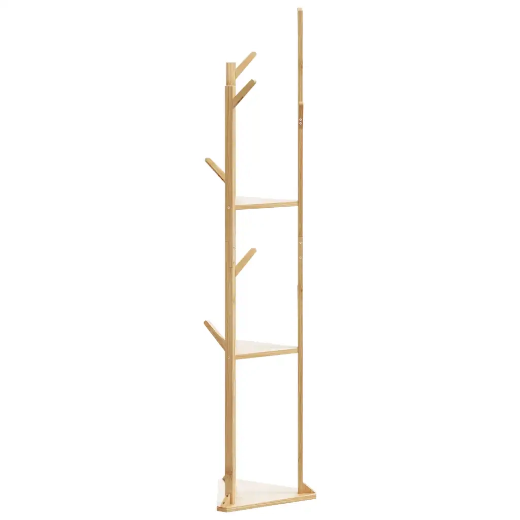 Appendiabiti con Ganci e Ripiani 39x33x166 cm in Bambù 4008917