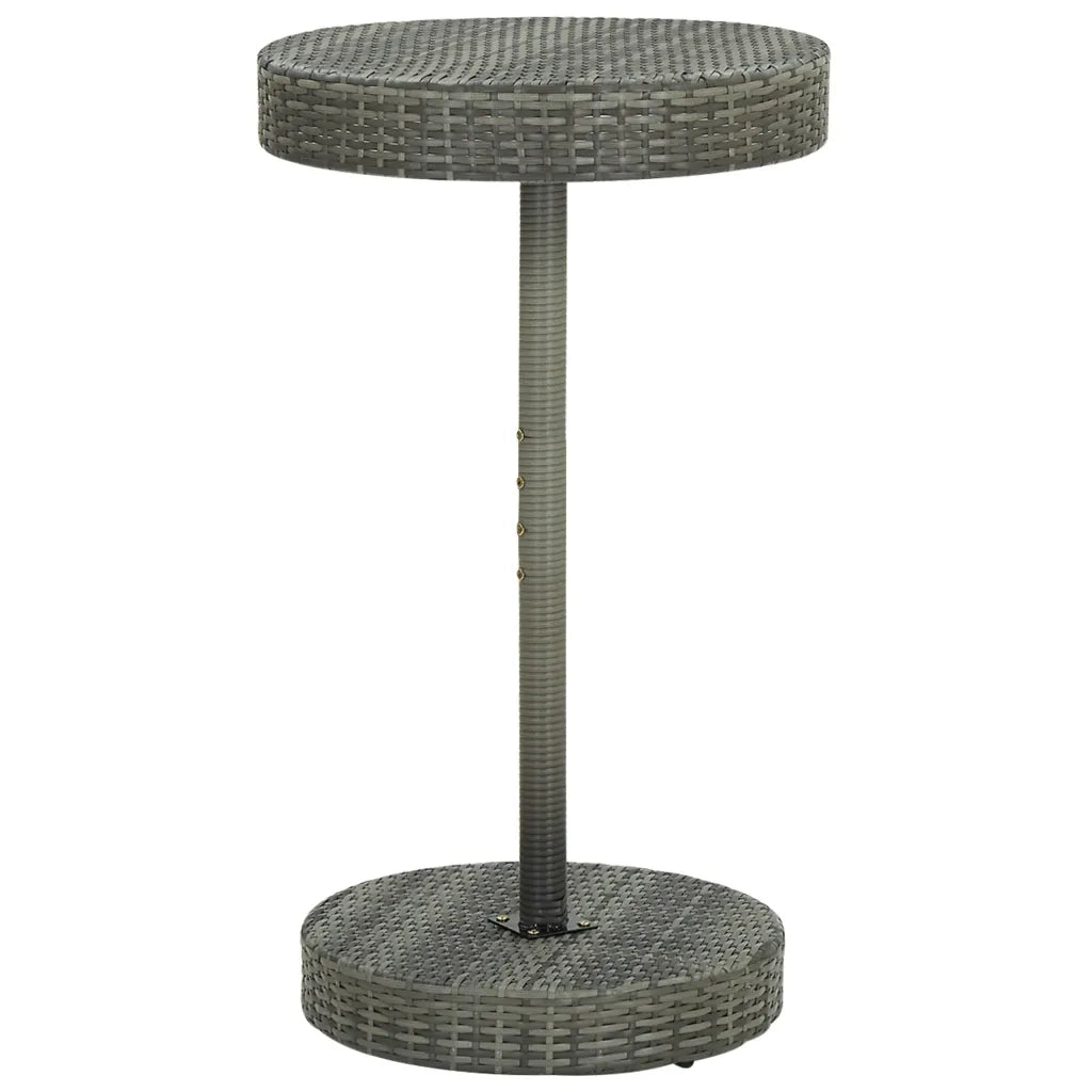 Set Bar da Giardino 3 pz con Cuscini in Polyrattan Grigio