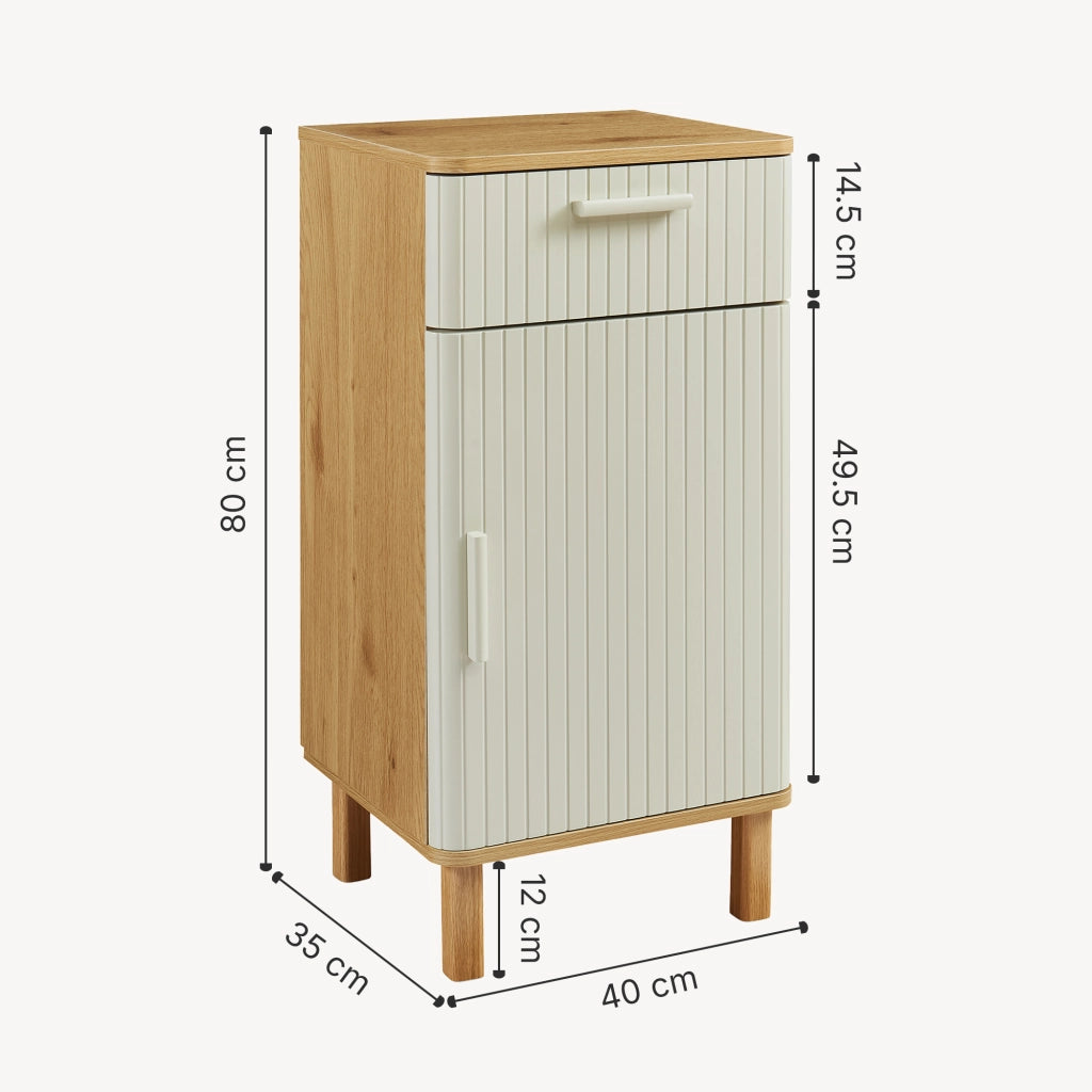 Set da 2 Pezzi per Bagno Ferrersp con Mobile da Terra e Pensile da Parete - Effetto Rovere/Avena Oatmeal [en.casa]