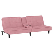 Divano letto | Sof¨¤ letto | Letto singolo con Portabicchieri in Velluto Rosa
