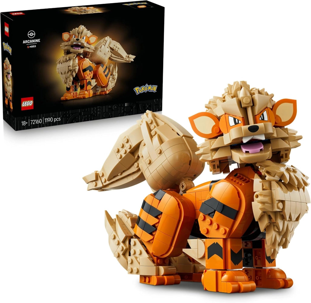 LEGO Pokemon Arcanine - Action Figure da Costruire per Adulti - Kit di Modellismo con Coda, Zampe e Testa Snodabili