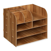 Organizer da scrivania moderno con 10 scomparti dimensioni 27,5 x 32,5 x 25 cm in MDF nero 13_0012135