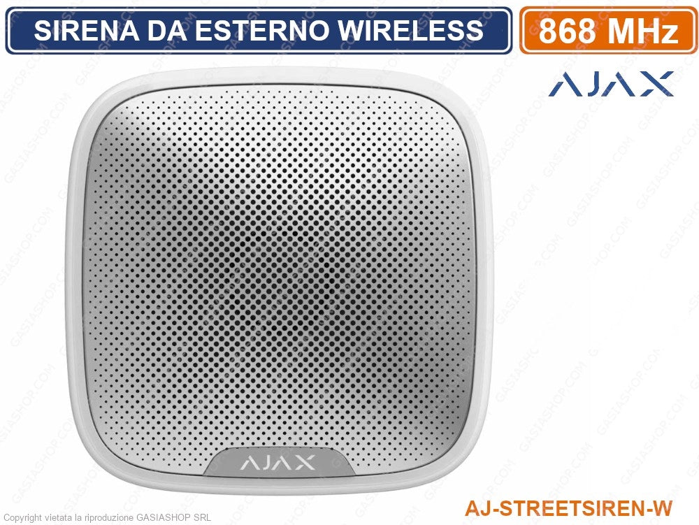 SIRENA SENZA FILI DA ESTERNO 113DB AJSS SILVER AJAX STREENSIREN ALLARME