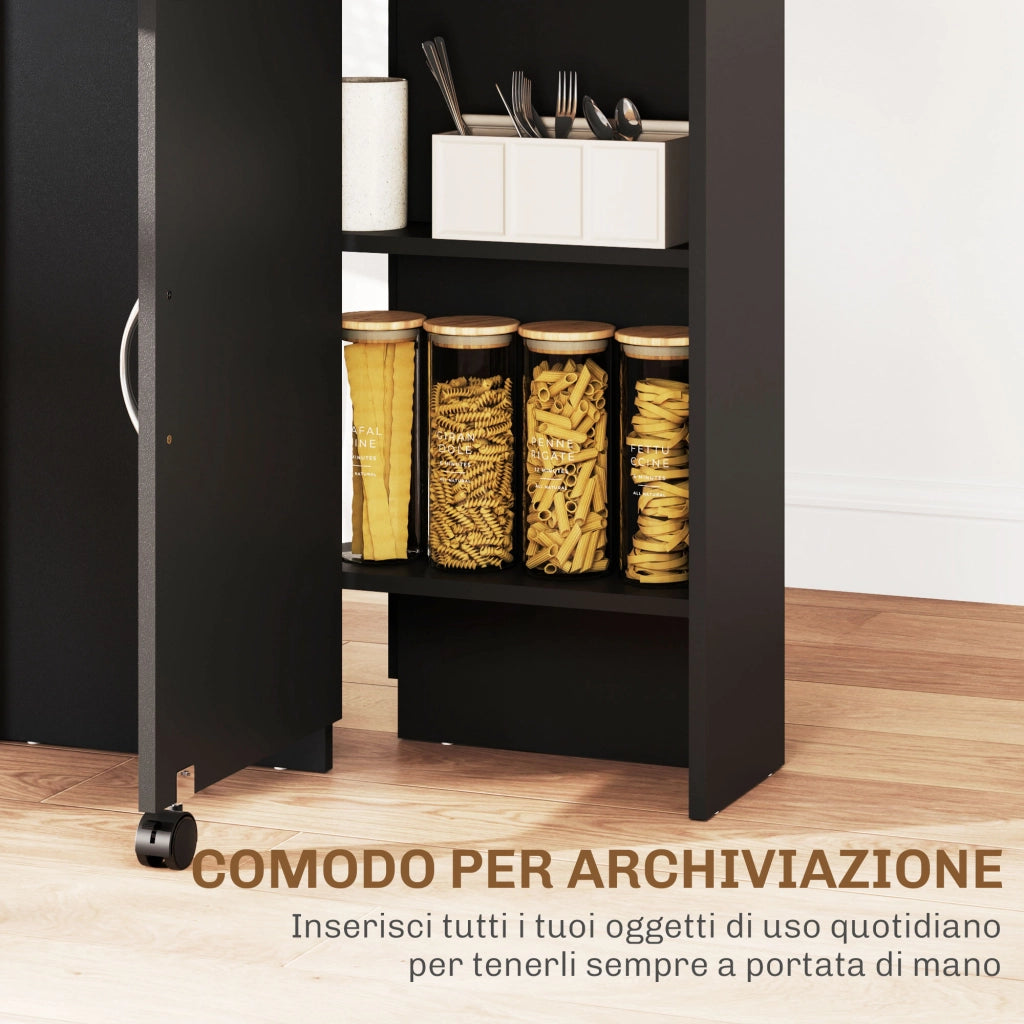 Tavolo Pieghevole per Pranzo con Ruote ¨C zephmum ¨C Rovere e Nero 140x75x74cm