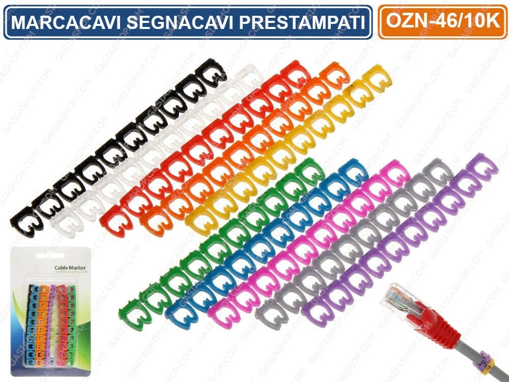 SEGNACAVI MARCACAVI PRESTAMPATI NUMERI ROMANI PER CAVI DA 4MM A 6MM 100 PEZZI