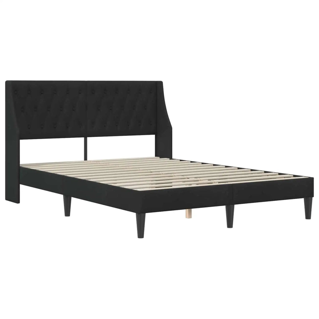 Struttura letto con materasso Nero 140 x 190 cm Velluto 3414799