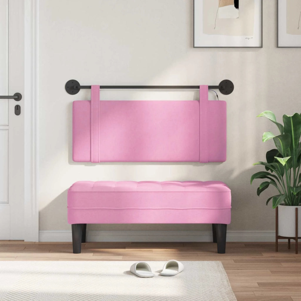 Testiera sospesa Con luce LED Rosa Tessuto 3423887