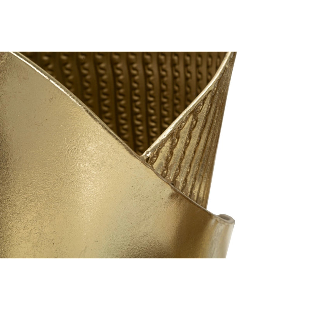 Set di 3 Vasi Decorativi VKH423, Oro, Metallo, 39x42x75 cm